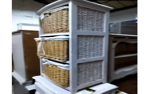 MEUBLE D'APPOINT 3 tiroirs rotin