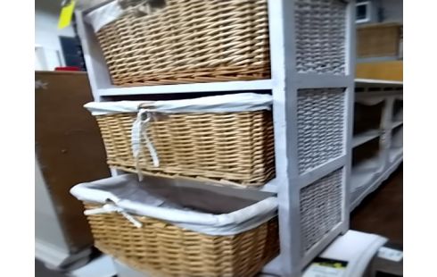 MEUBLE D'APPOINT 3 tiroirs rotin