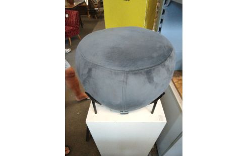 POUF MICROFIBRE GRIS