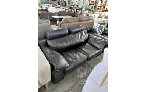 CANAPE CUIR NOIR BERNARD MASSOT