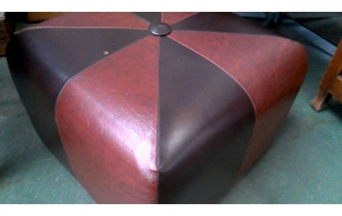 PUF AÑADA PARDO IMITACIÓN CUERO