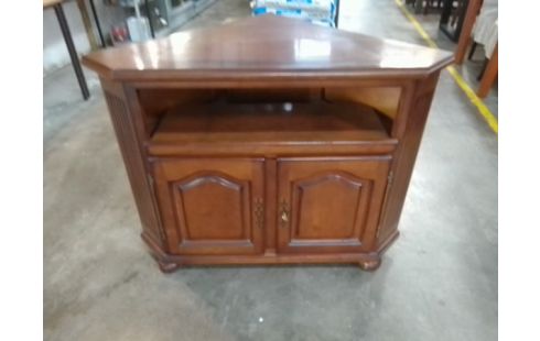 MEUBLE TV D'ANGLE BOIS MASSIF 2 PORTES