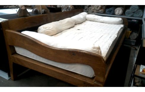 BANK + LEUNING ZETEL TEAK OOSTERS STOF ECRU