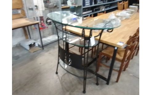 CONSOLE DEMI LUNE VERRE METAL