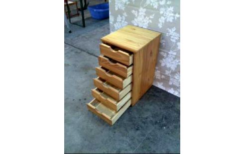 KOMMODE HOLZ KIEFER SCHMAL 6-SCHUB. +ROLL.