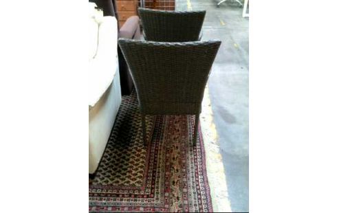 CHAISE DE JARDIN GRIS ROTIN PLASTIQUE