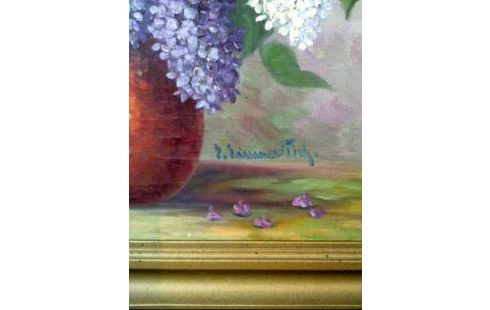 GEMÄLDE I.R. BLUMEN <Z. Z.> KL. DEFEKT