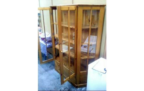 VITRINE HOLZ 4-EB. 2-SCHUBL. KIEFER