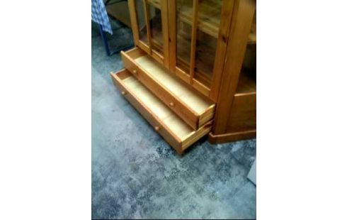 VITRINE HOLZ 4-EB. 2-SCHUBL. KIEFER