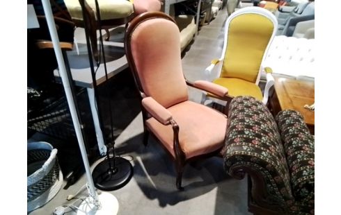 FAUTEUIL VOLTAIRE TISSU SAUMON