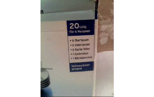 KAFFEESERVICE 20-TLG. WEISS GRAU GEMUSTERT