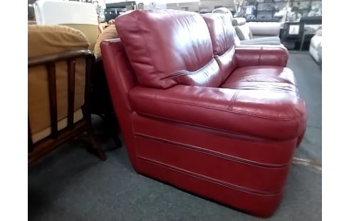 CANAPE CUIR ROUGE 3 PLACES