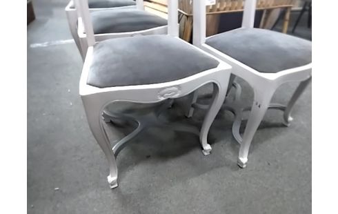 4 CHAISES STYLE LXV PEINTES GRIS