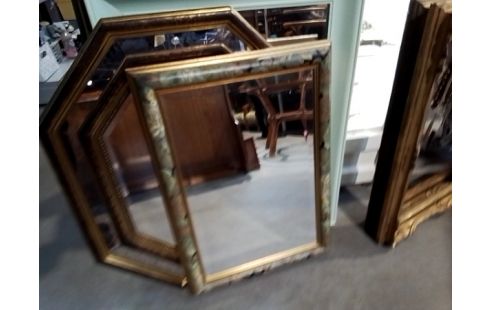 MIROIR RECTANGLE BISEAUTÉ DORÉ ER VERT