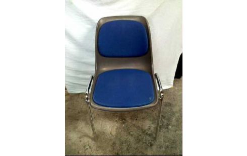 STAPELSTUHL GRAU BLAU METALL/KUNSTSTOFF