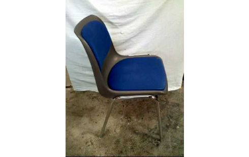 STAPELSTUHL GRAU BLAU METALL/KUNSTSTOFF