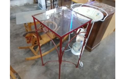 DESSERTE METAL VERRE