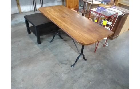 TABLE PLATEAU BOIS PIEDS METAL
