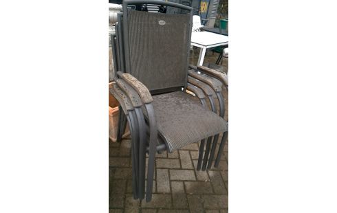 4 SILLAS DE JARDÍN HARTMAN GRIS ALUMINIO