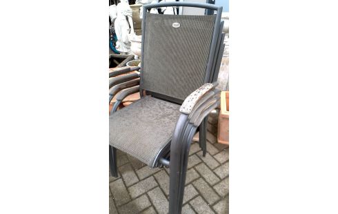 4 SILLAS DE JARDÍN HARTMAN GRIS ALUMINIO