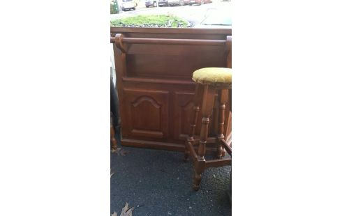 BAR EN BOIS +2 TABOURETS