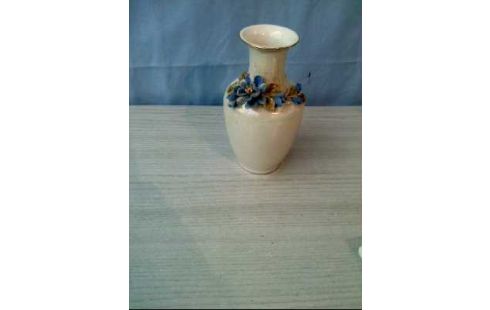 VASE MUSCHELLACK FINNISH BLAU VERZIERT