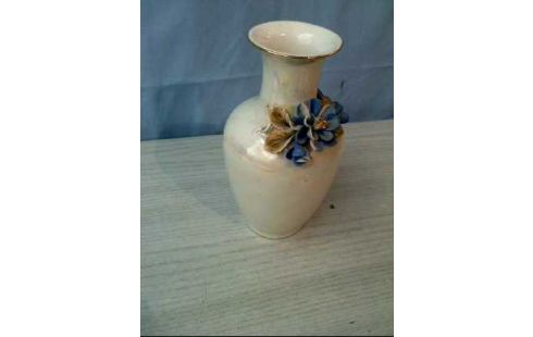 VASE MUSCHELLACK FINNISH BLAU VERZIERT