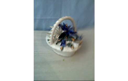 BLUMENKORB BLAU VERZIERT PORZELLAN