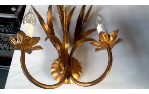 WANDLEUCHTE 1 DOPPELT VERGOLDET IM VINTAGE-STIL