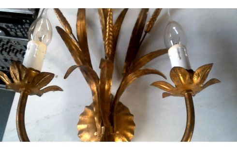 WANDLEUCHTE 1 DOPPELT VERGOLDET IM VINTAGE-STIL