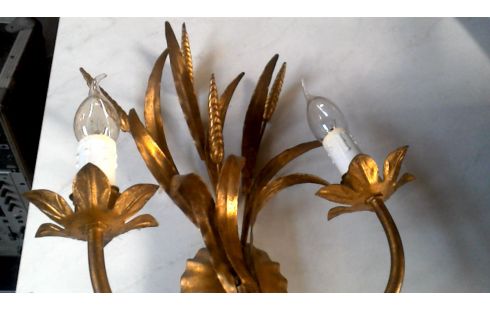 WANDLEUCHTE 1 DOPPELT VERGOLDET IM VINTAGE-STIL