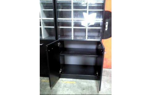 MAGAZINREGAL HOLZ SCHW. 2-TÜR. 12-FÄCHER