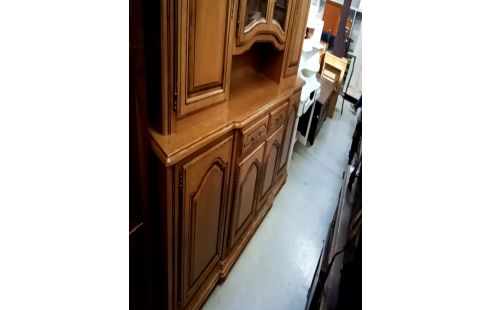 BUFFET VAISSELIER 2 CORPS CHÊNE+ CLÉ