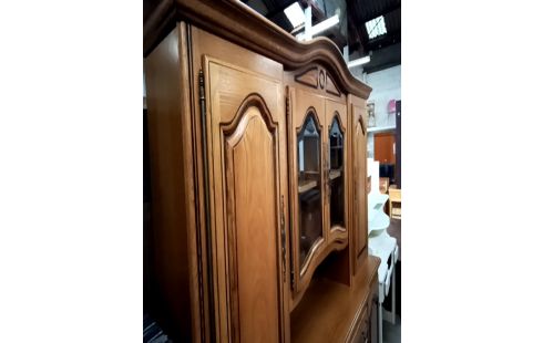 BUFFET VAISSELIER 2 CORPS CHÊNE+ CLÉ