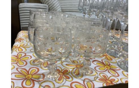 VERRES SERVICE FEUILLE RAISIN