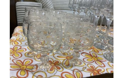 VERRES SERVICE FEUILLE RAISIN