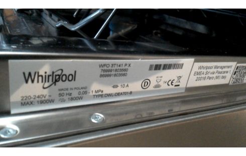 AFWASMACHINE WHIRLPOOL WFO3T141PX