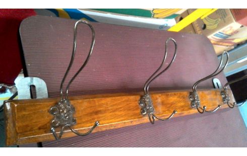 PORTE MANTEAU MURAL, , BOIS LAITON