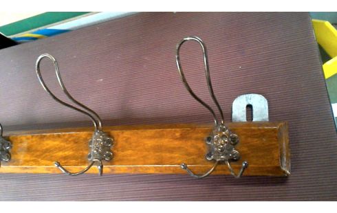 PORTE MANTEAU MURAL, , BOIS LAITON