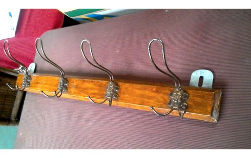 PORTE MANTEAU MURAL, , BOIS LAITON