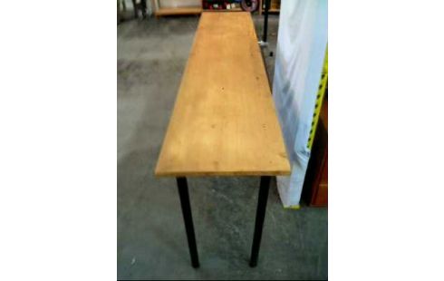 TISCH LANG HOLZ HELL METALLFÜßE SCHWARZ