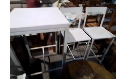 MANGE DEBOUT BLANC +2TABOURETS