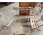 BANC DE JARDIN + 2 CHAISES TECK POUR ENFANT