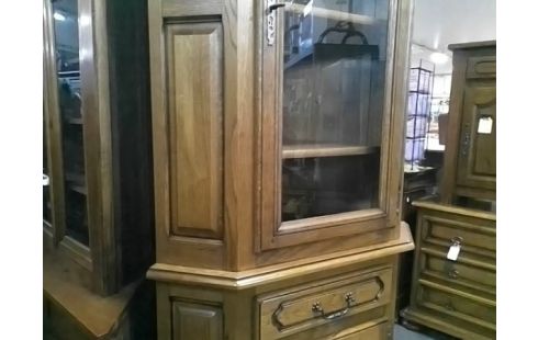 MEUBLE D'ANGLE CHENE RUSTIQUE 2 CORPS 2P 1T