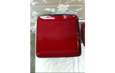 GESCHIRRSET ROT SCHWARZ 10-TEILIG