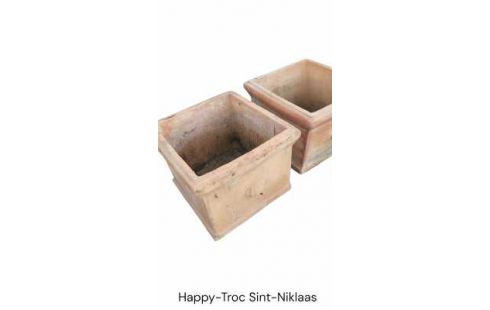 BAC A FLEURS TERRA COTTA CARRE MEDIUM L UNITE