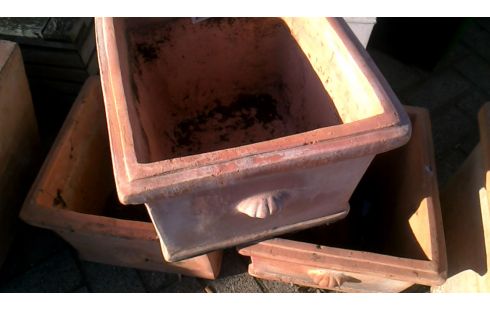 BAC A FLEURS TERRA COTTA CARRE MEDIUM L UNITE