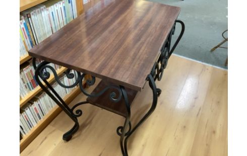 DESSERTE BOIS + FER FORGÉ