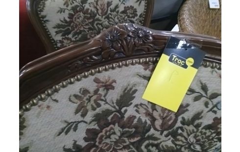 FAUTEUIL STYLE LOUIS PHILIPPE MOTIF FLEURS