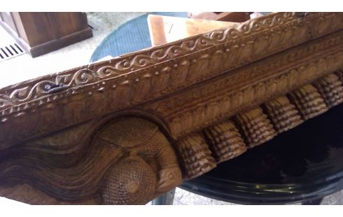 BIBLIOTHEQUE INDIENNE  TECK SCULPTE